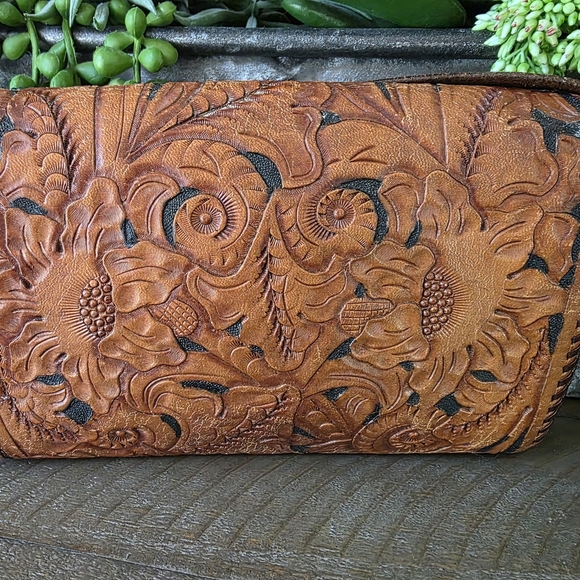 Rare Roth And Madge Handtooled Leather Swarovski Crystal Bag- Collectable OOAK - Picture 6 of 15